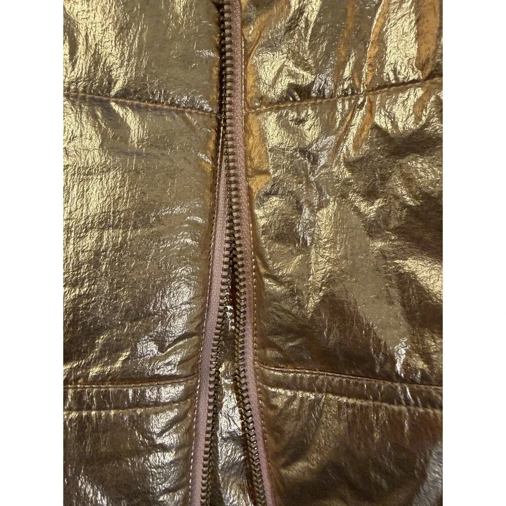 Crewcuts Girls' Puffer Vest Rose Gold Pink Metallic Size 6/7